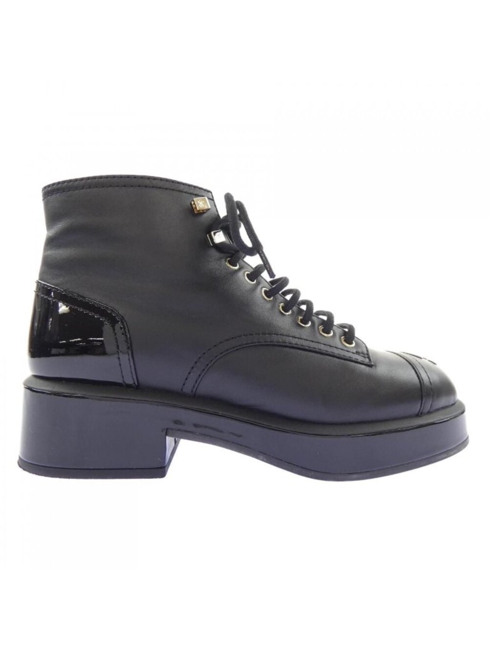 Chanel Lace-up Boots Black